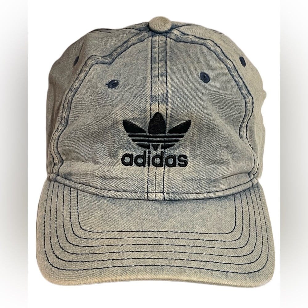 Adidas distressed jeans hat w Velcro adjuster